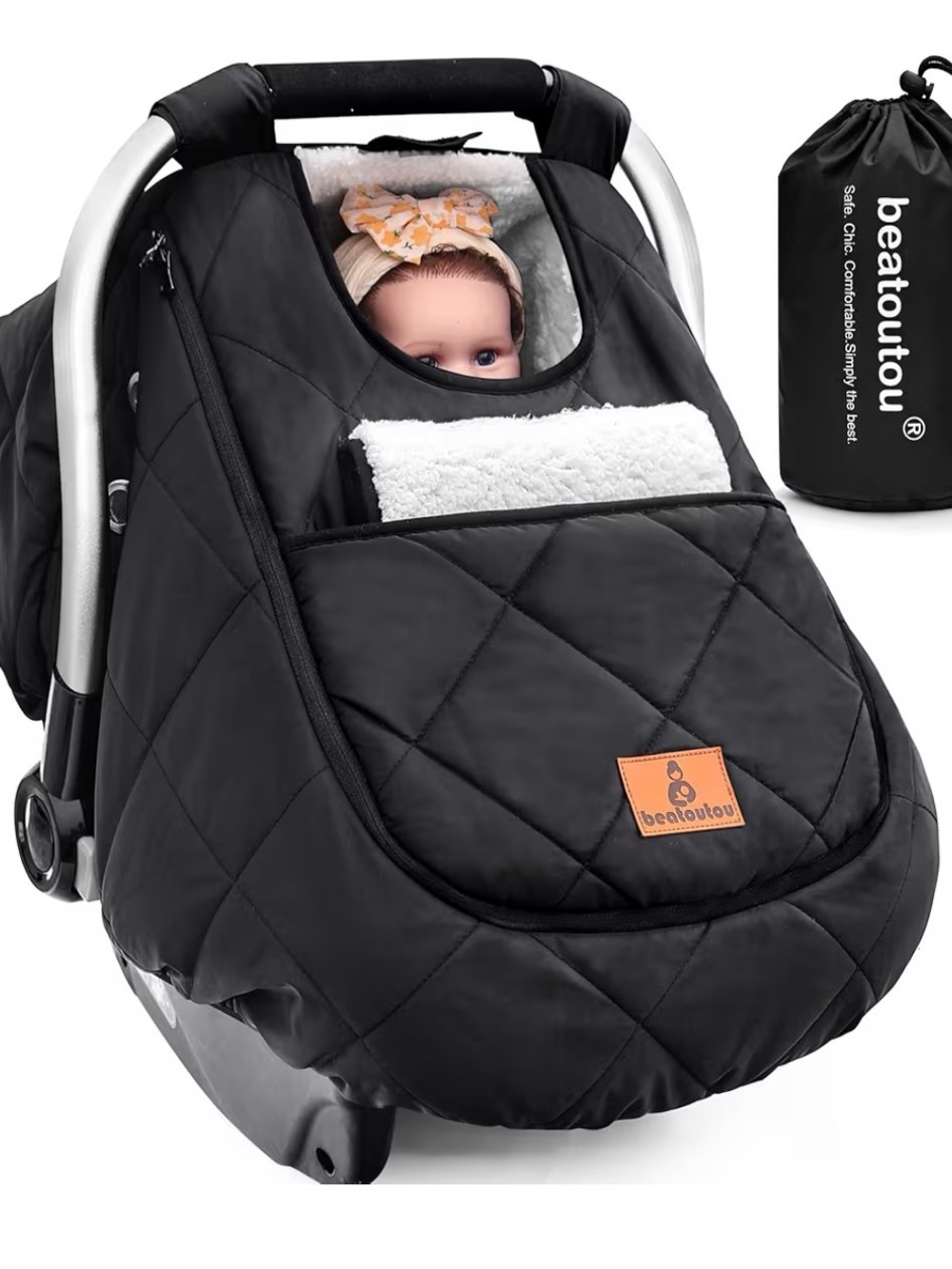 Universal Waterproof Winter Car Seat Cover- Cozy Infant Canopy baby Boys & Girls